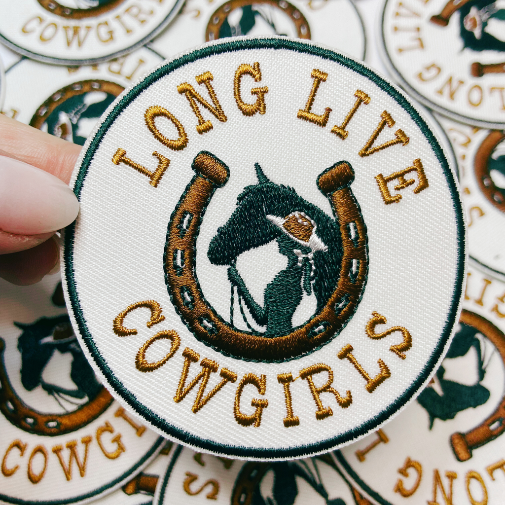 3" Long Live Cowgirls -  Embroidered Hat Patch