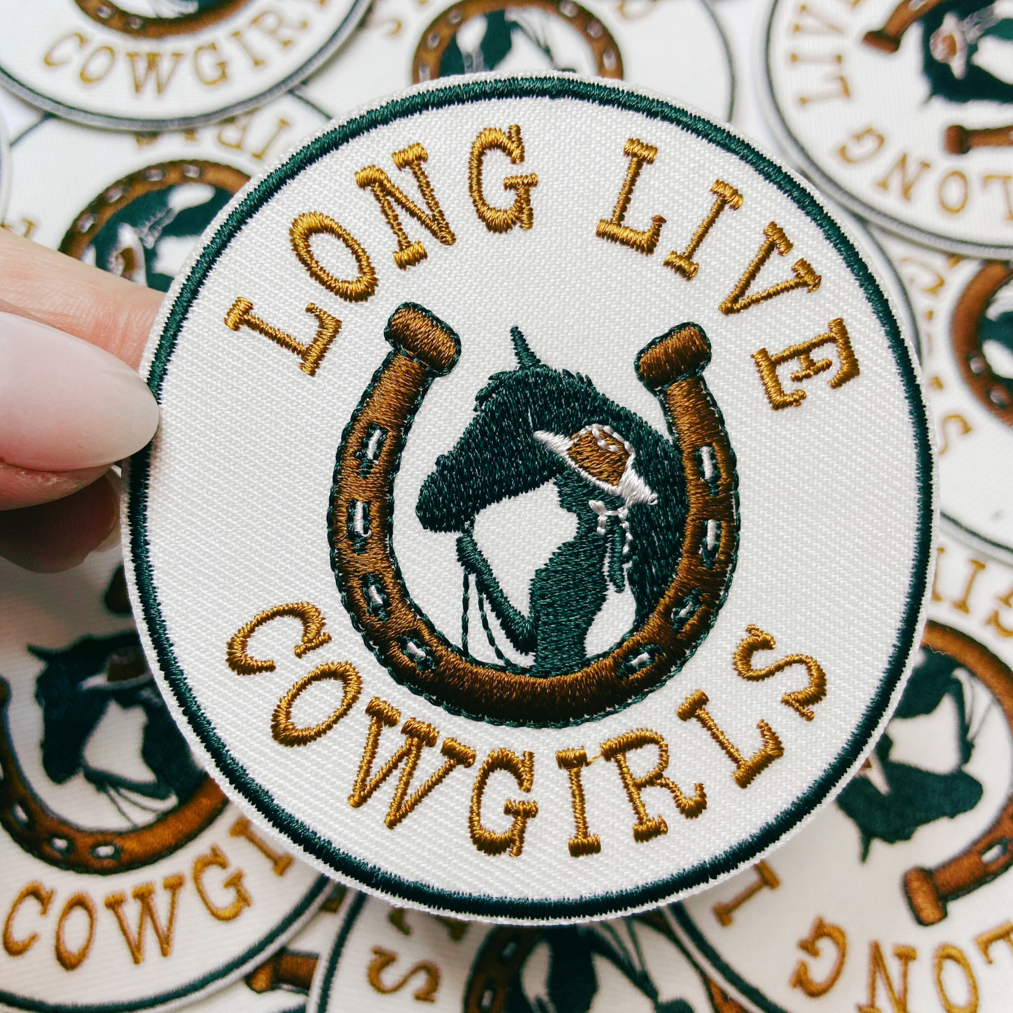 3" Long Live Cowgirls -  Embroidered Hat Patch