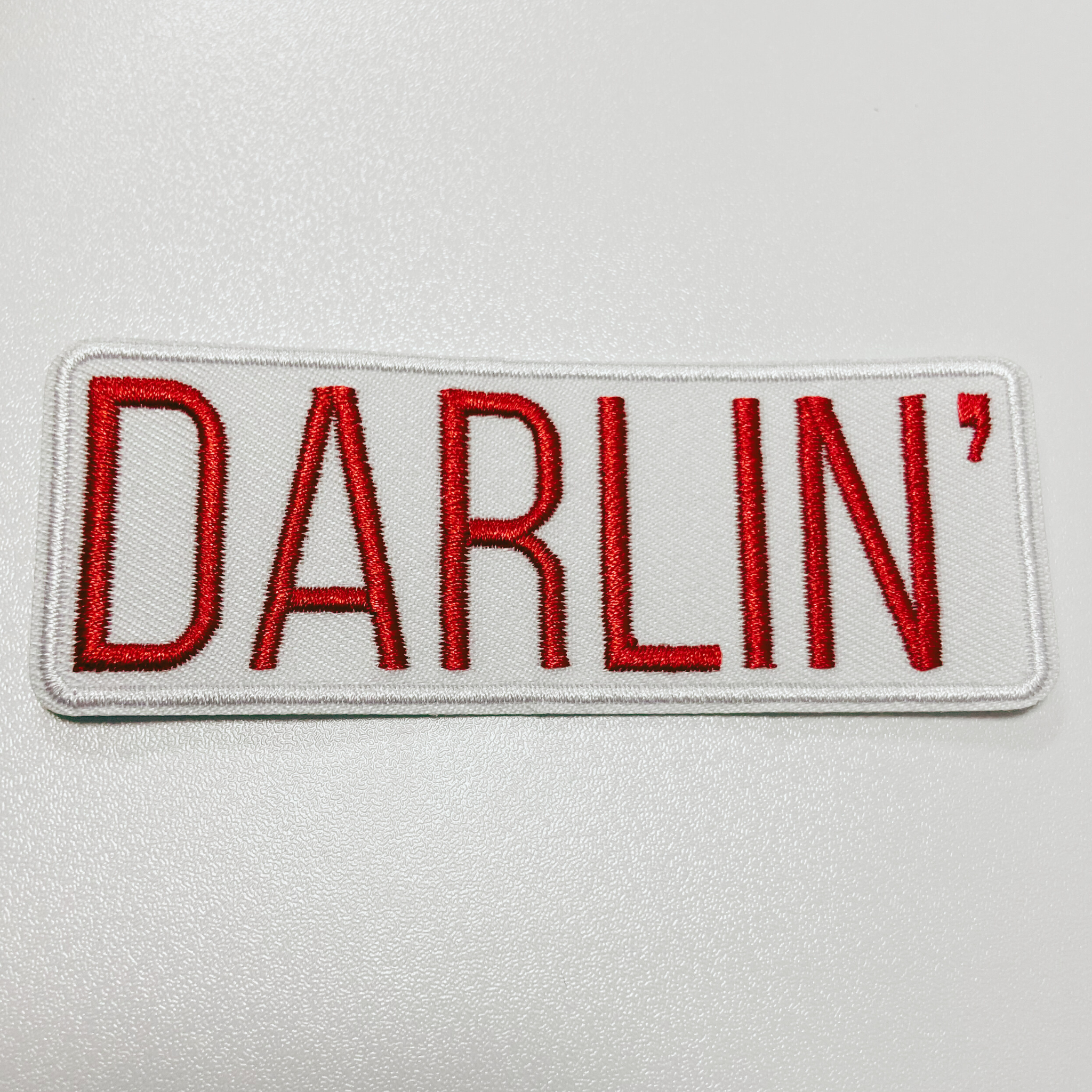 4" Darlin' in Red  -  Embroidered Hat Patch