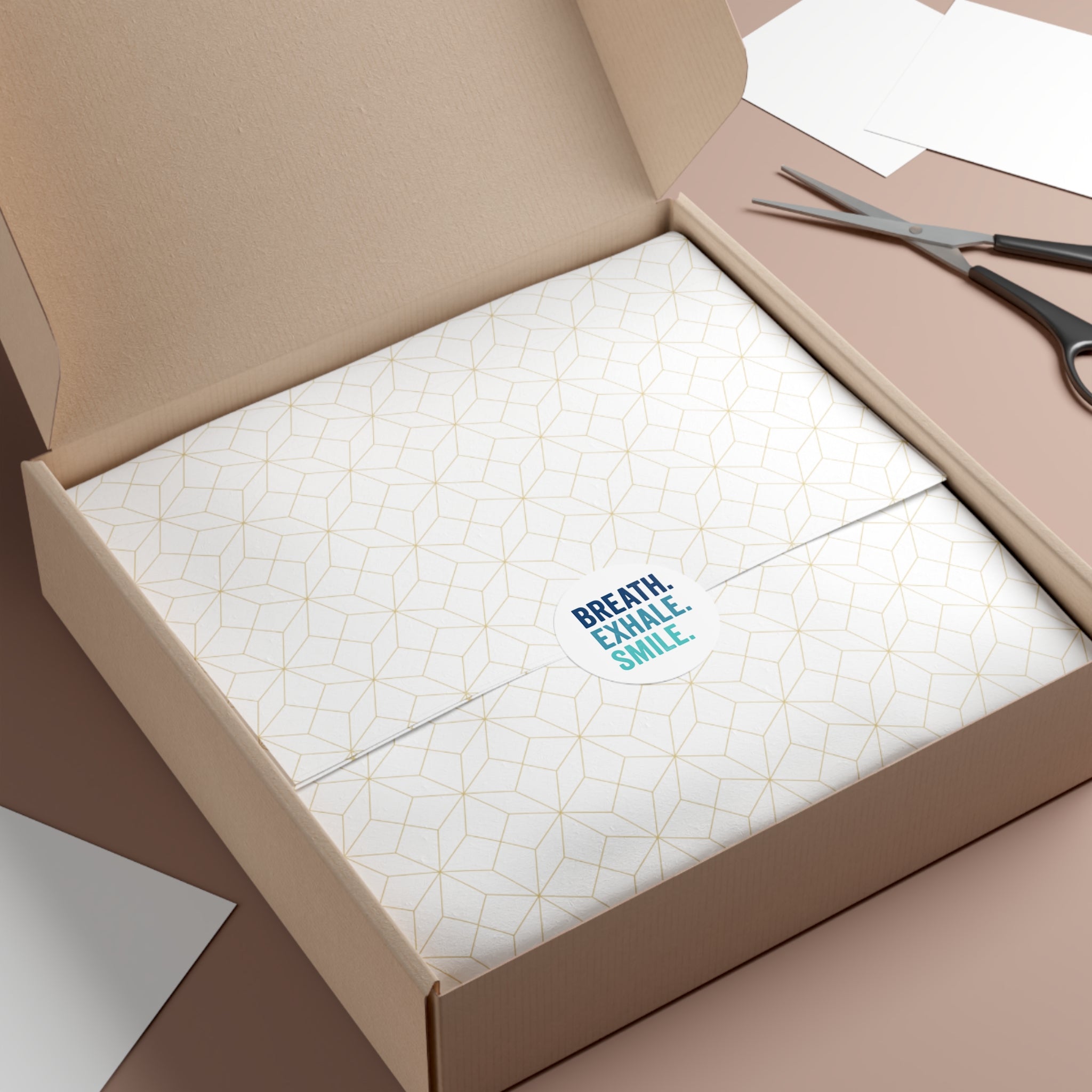 Round Motivational Vinyl Decal - "Breathe. Exhale. Smile."