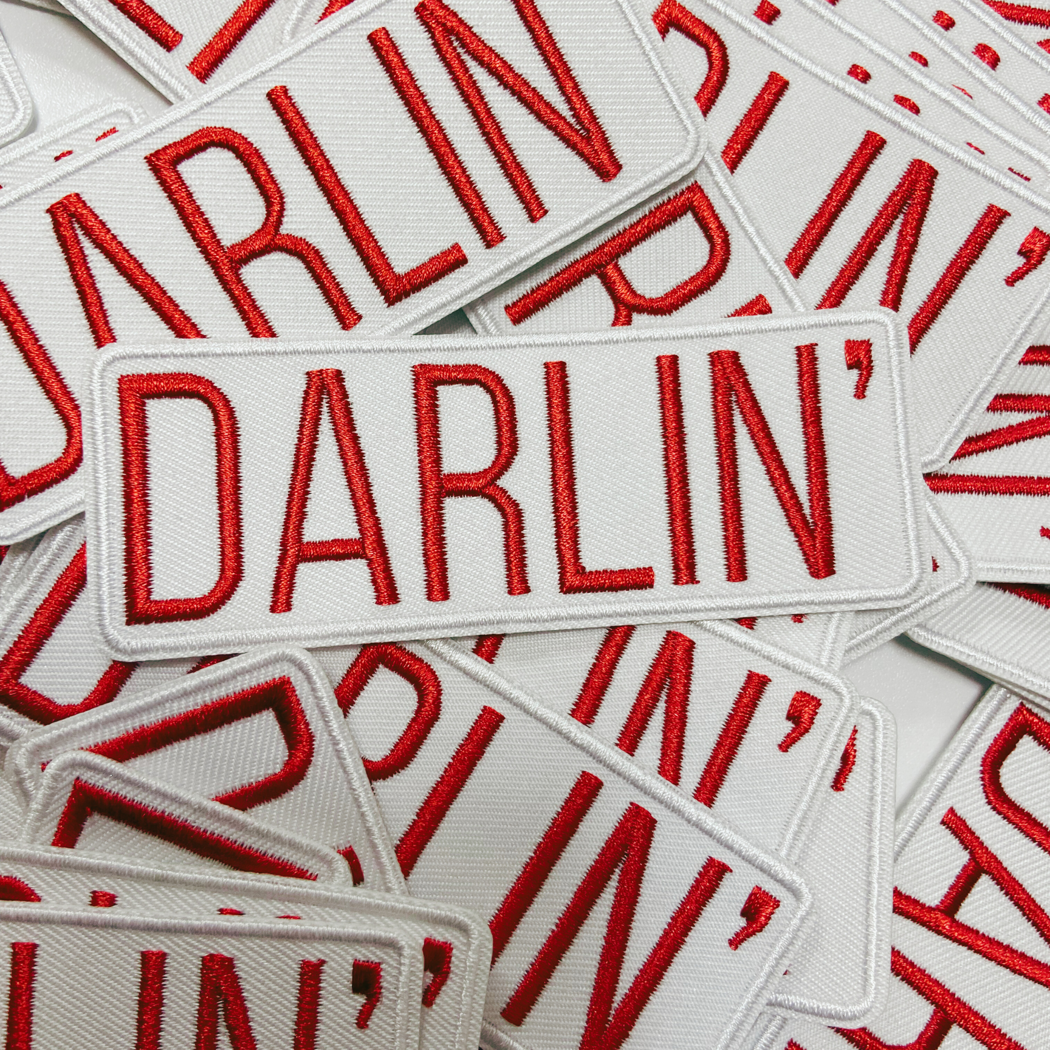 4" Darlin' in Red  -  Embroidered Hat Patch