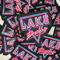 3" Lake Babe in Pink, Black and Blue -  Embroidered Hat Patch