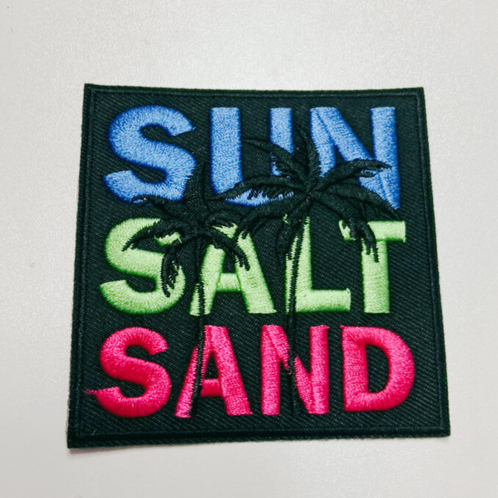3" SUN, SALT, SAND -  Embroidered Hat Patch