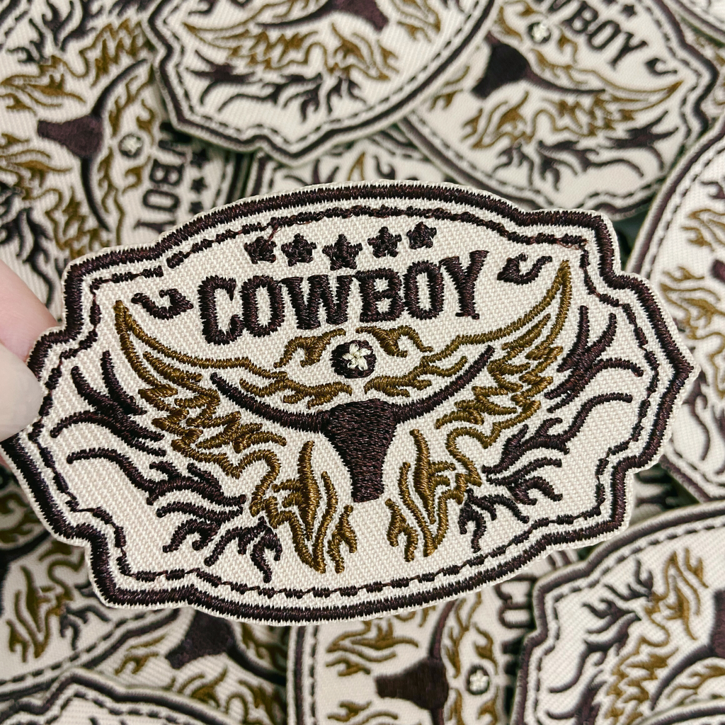 3"  Cowboy  -  Embroidered Hat Patch