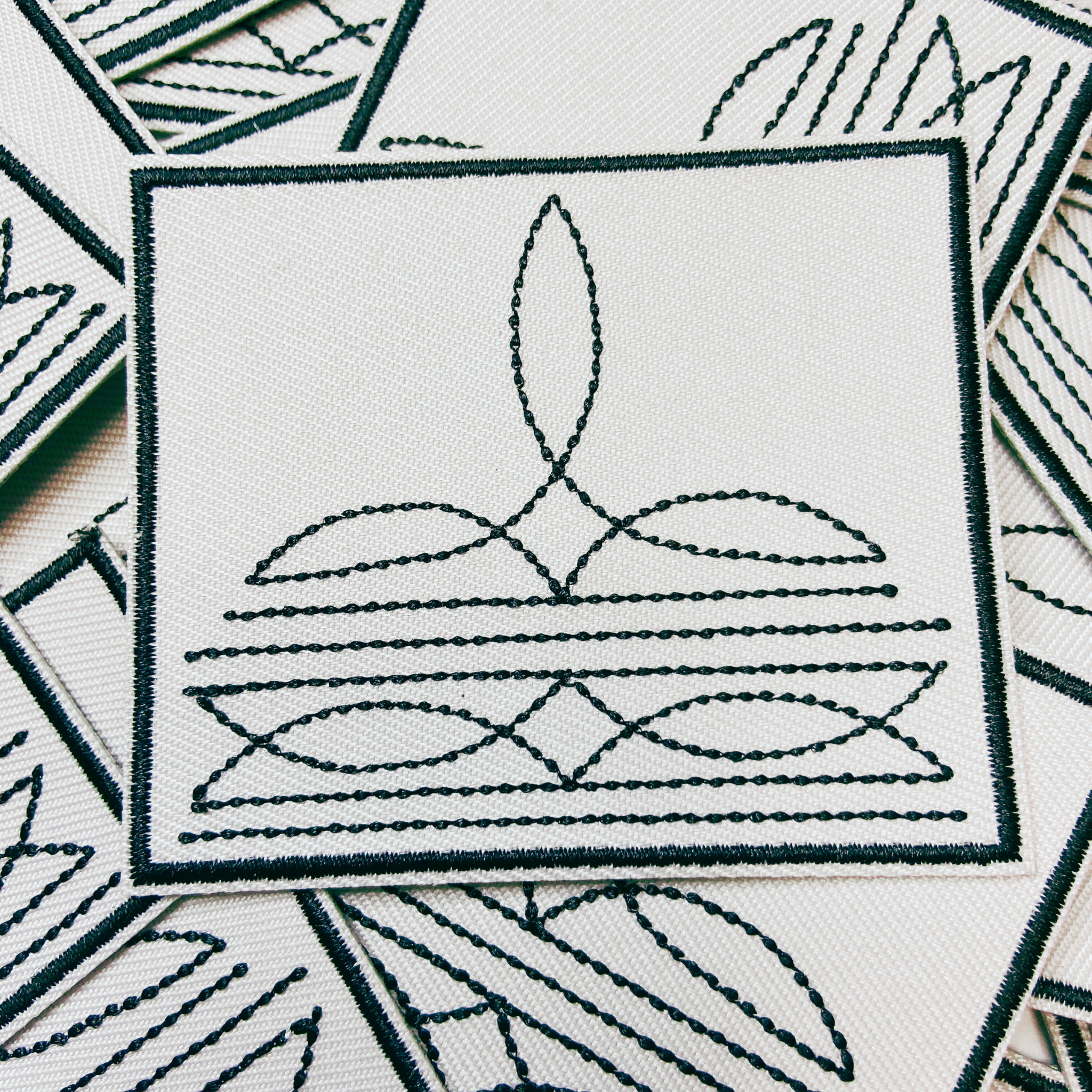 3" Western Boot Stitch in light gray -  Embroidered Hat Patch