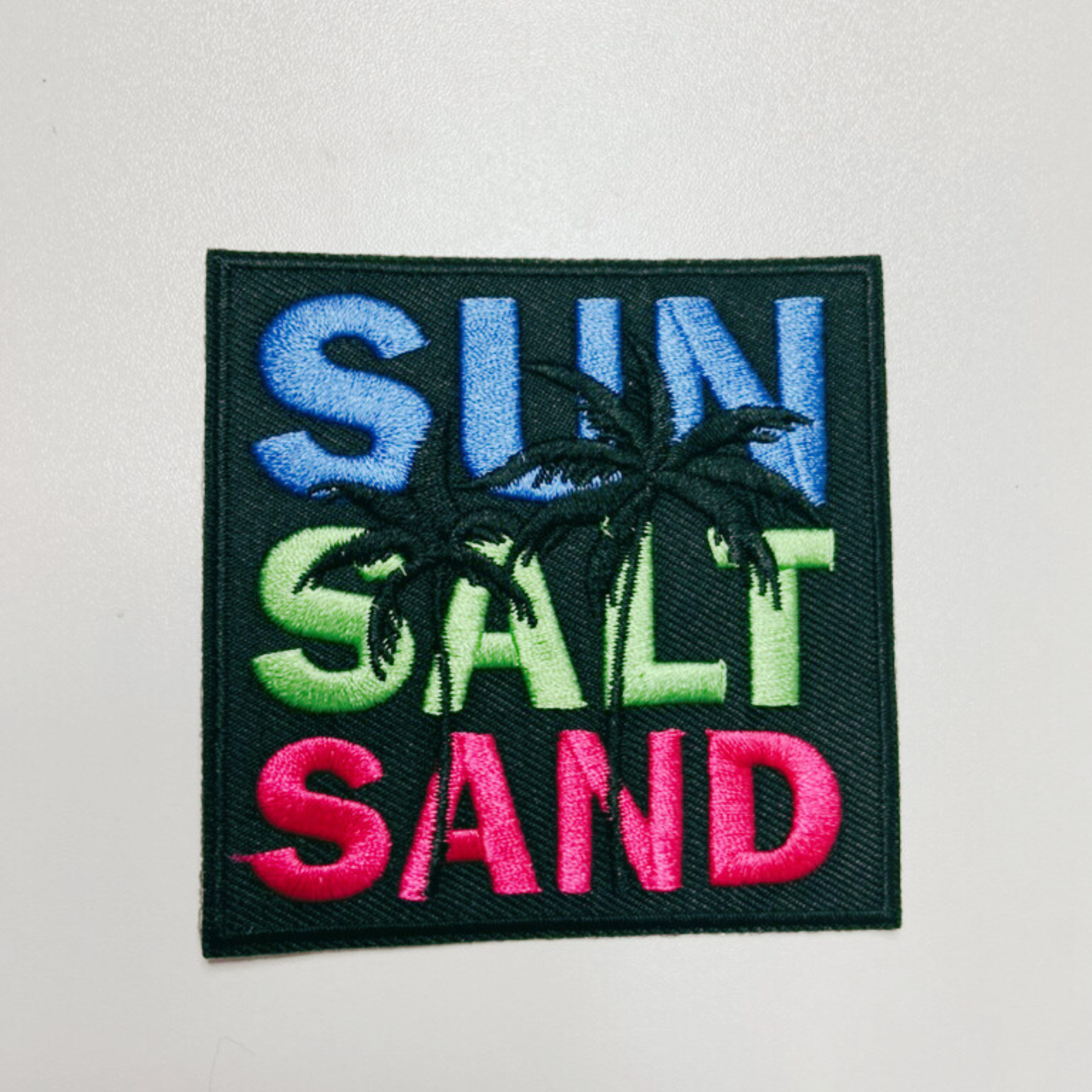 3" SUN, SALT, SAND -  Embroidered Hat Patch