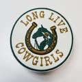 3" Long Live Cowgirls -  Embroidered Hat Patch