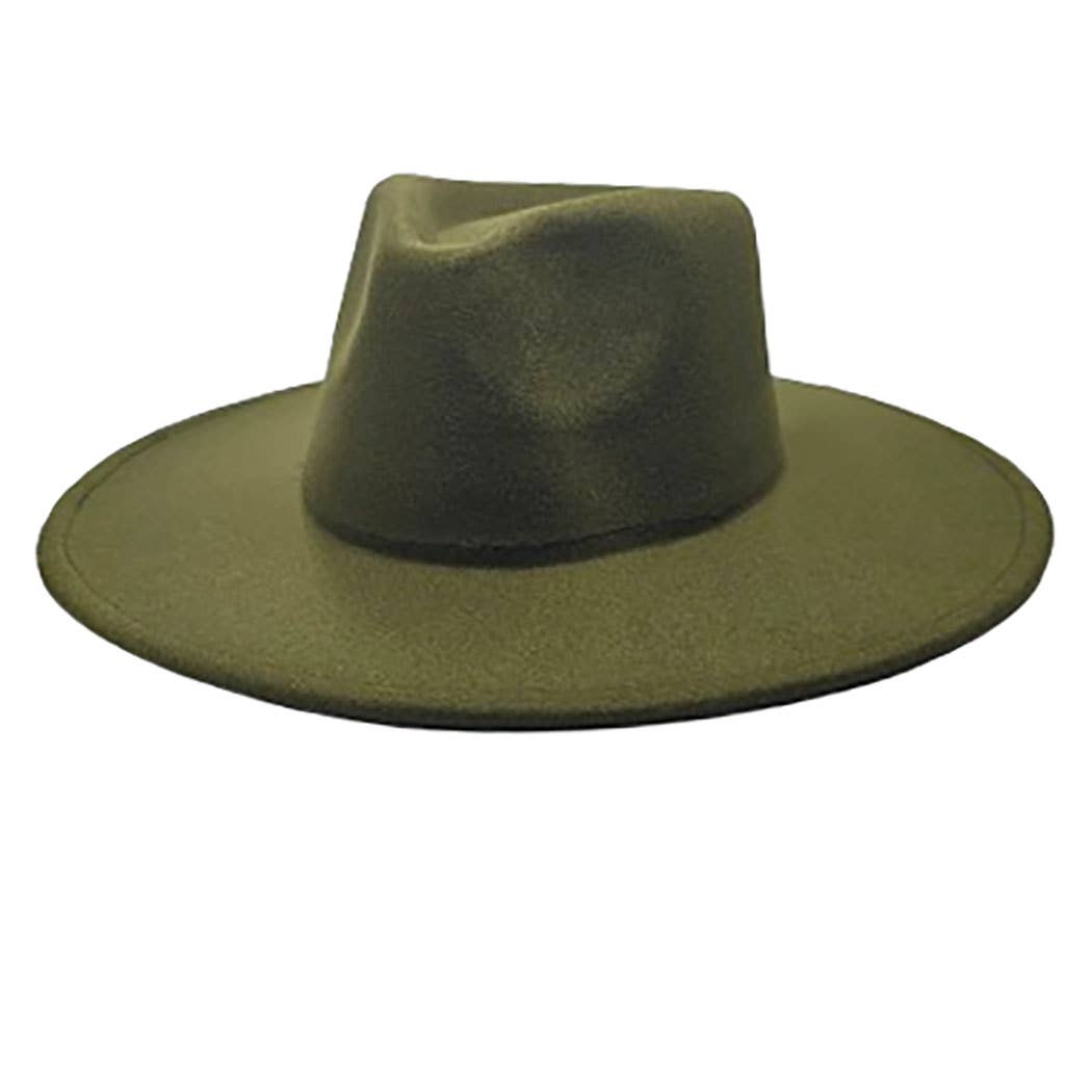 Felt Rancher Fedora Hat with Wide Brim