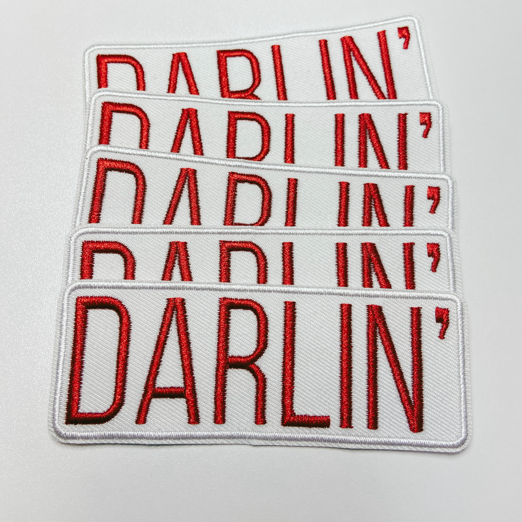 4" Darlin' in Red  -  Embroidered Hat Patch